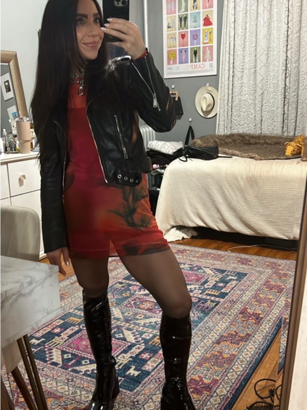 Pretty Little Thing Long-Sleeve Mesh Dress